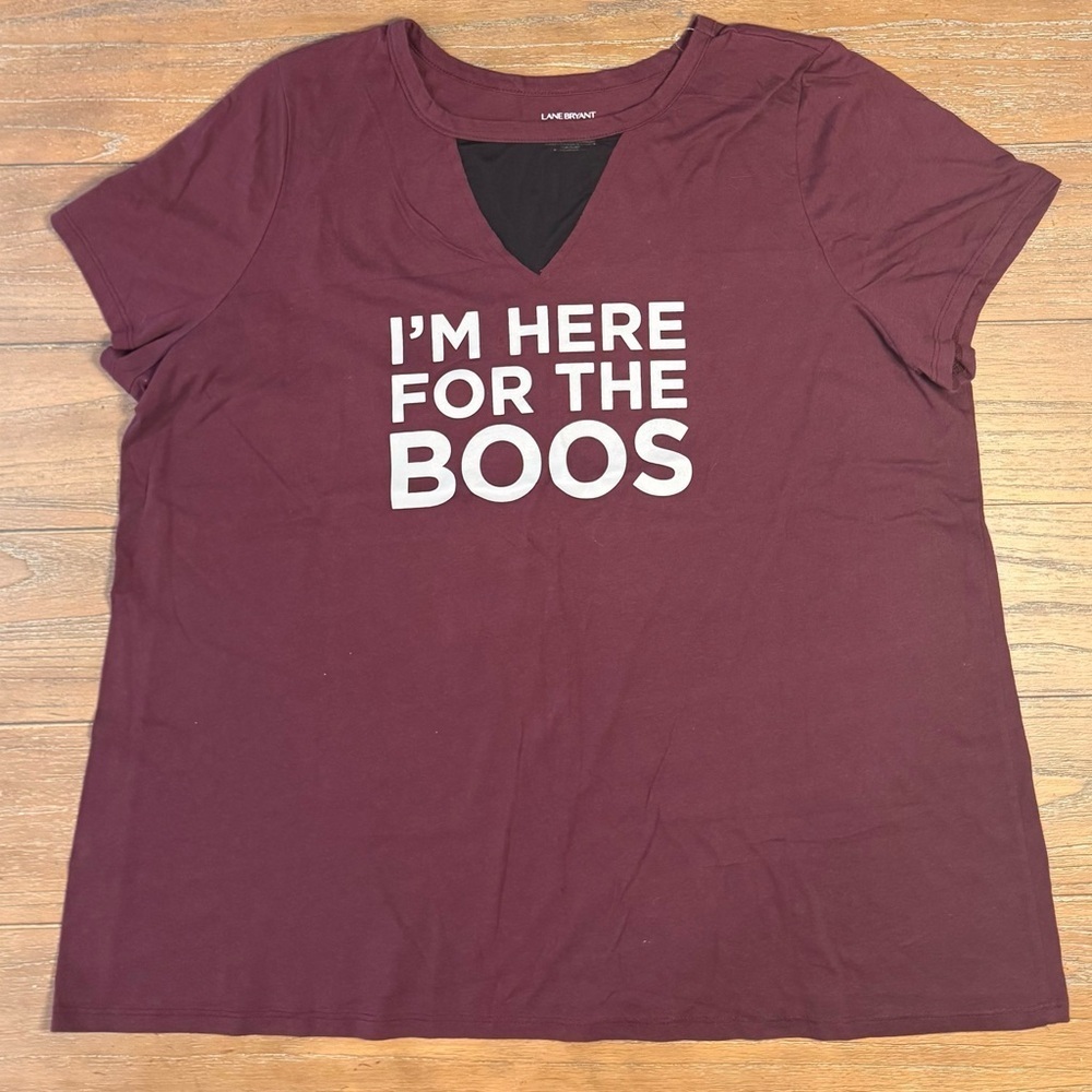 Lane Bryant Burgundy 'I'm Here for the Boos' Tee